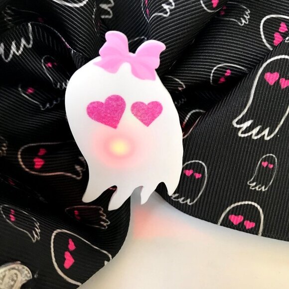 Jojo Siwa Halloween Hair Bow Clip Ghosts Light Up - Picture 3 of 6